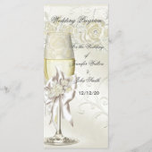 Trouwprogramma Gold Cream Pearl Floral Rozen Programma (Voorkant)