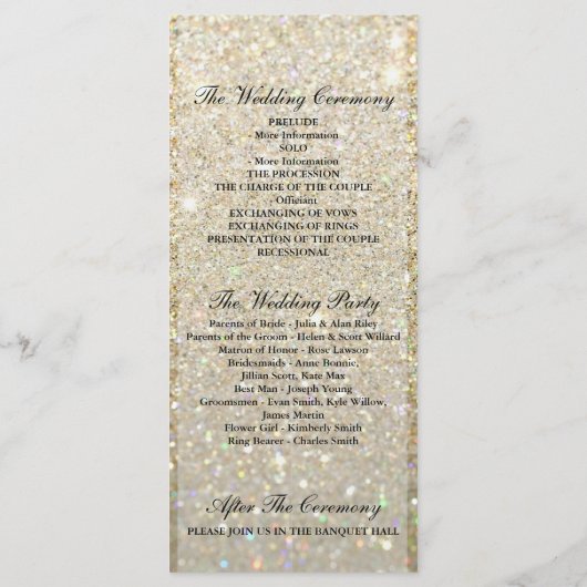 Trouwprogramma - Gold Glit Fab Programma (Achterkant)