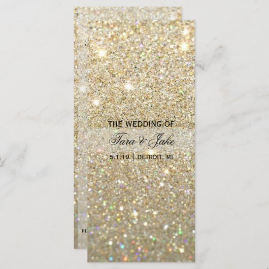 Trouwprogramma - Gold Glitter Fab Programma (Voorkant / Achterkant)
