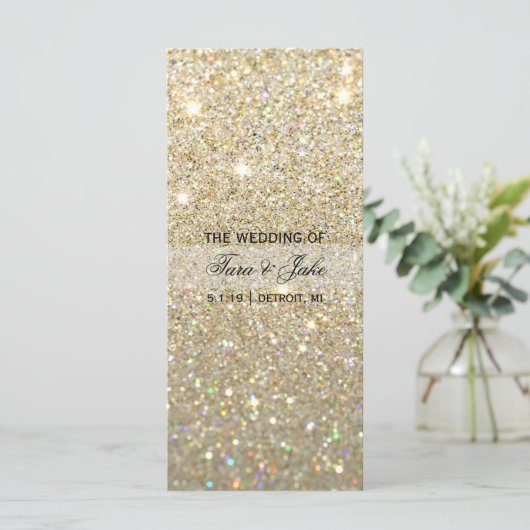 Trouwprogramma - Gold Glitter Fab Programma (Staand voorkant)