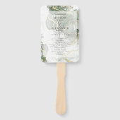 Trouwprogramma | Gold Muted Sage Green Ink Handwaaier (Voorkant)
