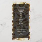 Trouwprogramma Goud blad Amandel Beige & Zwart Programma (Achterkant)