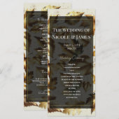 Trouwprogramma Goud blad Amandel Beige & Zwart Programma (Voorkant / Achterkant)