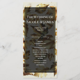 Trouwprogramma Goud blad Amandel Beige & Zwart Programma