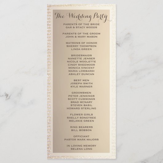 Trouwprogramma | Goud en bruin Programma (Achterkant)