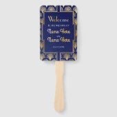Trouwprogramma Hand Fan 1920's Twenties Gold Handwaaier (Voorkant)