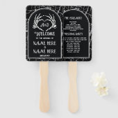 Trouwprogramma Hand Fan Halloween Skeleton Hand Handwaaier (Voorkant en achterkant)