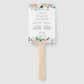 Trouwprogramma Hand met Blozende Zomer Bloemen Handwaaier (Achterkant)