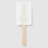 Trouwprogramma handventilator met gouden handteken handwaaier (Achterkant)