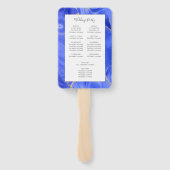 Trouwprogramma in Royal Blue Gold Agate Handwaaier (Achterkant)