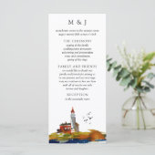 Trouwprogramma kaart 'Aan de Zee' (Staand voorkant)