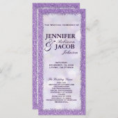 Trouwprogramma | Lavendel met Glitter Lijst Programma (Voorkant / Achterkant)