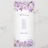 Trouwprogramma Lavendel Paarse Lila Bloesem 4 Programma (Achterkant)