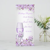 Trouwprogramma Lavendel Paarse Lila Bloesem 4 Programma (Staand voorkant)