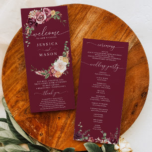 Trouwprogramma met blozende tint Rustic Country Bo Programma