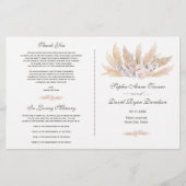 Trouwprogramma met Blush Roze Orchidee en Pampagra (Voorkant)