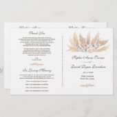 Trouwprogramma met Blush Roze Orchidee en Pampagra (Voorkant / Achterkant)