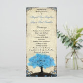 Trouwprogramma met silhouet van koppel en boom vin programma (Staand voorkant)