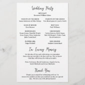 Trouwprogramma met vet monogram zwart en wit flyer (Achterkant)