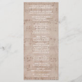 Trouwprogramma met vintage-muziekblad aangepast programma (Achterkant)