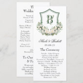 Trouwprogramma met witte bloemen crest programma (Voorkant / Achterkant)