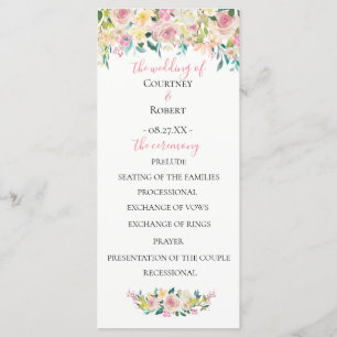 Trouwprogramma met zacht zomerse bloemen programma