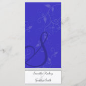 Trouwprogramma - Monogram Royal Blue Floral Programma (Voorkant)