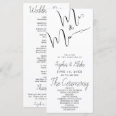 Trouwprogramma Mr & Mrs Minimalist Wit (Voorkant / Achterkant)