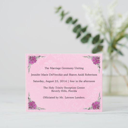 Trouwprogramma, pagina 1 van 2. briefkaart (Staand voorkant)