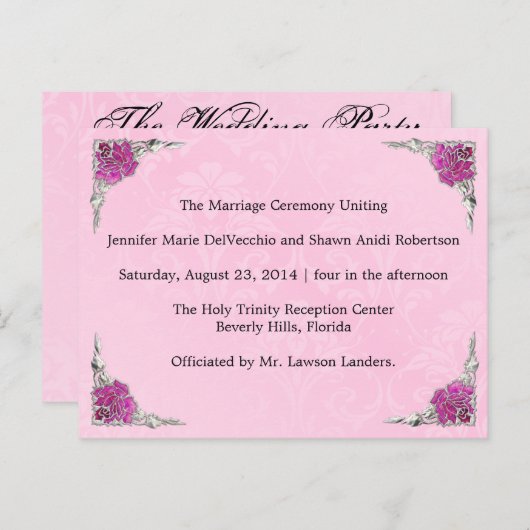 Trouwprogramma, pagina 1 van 2. briefkaart (Voorkant / Achterkant)