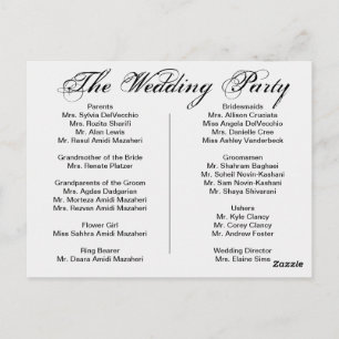 Trouwprogramma, pagina 1 van 2. briefkaart