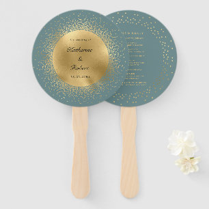 Trouwprogramma Pastel Hemels Goud Maan Handwaaier