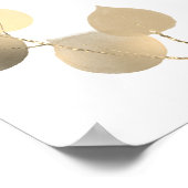 Trouwprogramma QR-code eucalyptus goud Poster (Hoek)