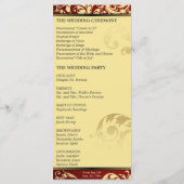 Trouwprogramma - Rood & Goud Shimmer Bloemen Programma (Achterkant)