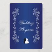 Trouwprogramma Royal Blue Coloured Bruid Groom Programma (Voorkant)