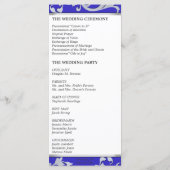 Trouwprogramma - Royal Blue Silver Sparkle Swirl Programma (Achterkant)