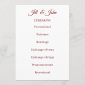 Trouwprogramma Roze Goud Ceremonie Gebogen Glitter Programma (Achterkant)