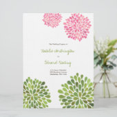 Trouwprogramma Roze Groene Bloem Bloesems Programma (Staand voorkant)