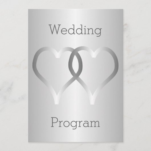 Trouwprogramma Silver Hearts Programma (Voorkant)