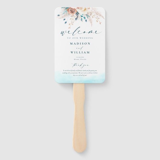 Trouwprogramma Strandbestemming Handwaaier (Achterkant)