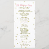 Trouwprogramma | Strepen, Rozen, gouden Confetti Programma (Achterkant)