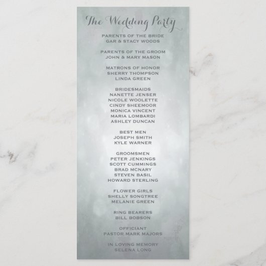 Trouwprogramma | Subtiele zilveren highlights Programma (Achterkant)