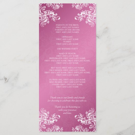 Trouwprogramma Swirls 2 Roze Programma (Achterkant)