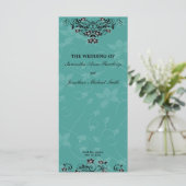 Trouwprogramma - Turquoise kroonluchter Bloemen Programma (Staand voorkant)