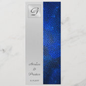 Trouwprogramma-uitnodiging met saffier gebrandschi programma (Voorkant)