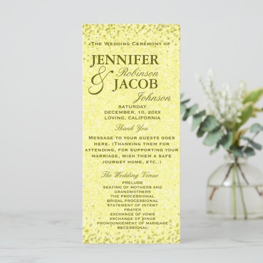 Trouwprogramma | Verontruste  blik Programma (Staand voorkant)