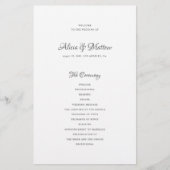 Trouwprogramma voor een budget bruiloft met elegan flyer (Voorkant)