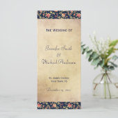 Trouwprogramma voor Elegant Blauw Roos Programma (Staand voorkant)