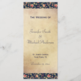 Trouwprogramma voor Elegant  Blauw Roos Programma