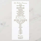 Trouwprogramma voor groene en roze Rose Wedding Programma (Achterkant)